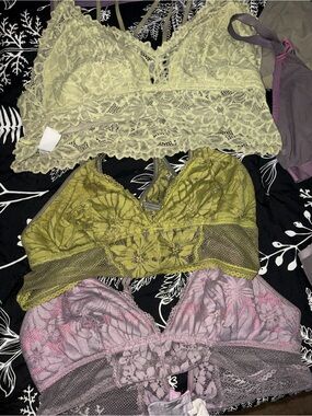 aerie Lace Bralette Trio BUNDLE L-XL